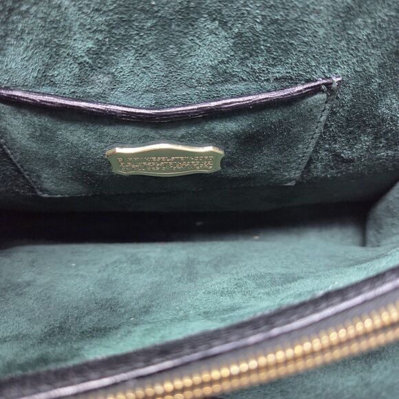 Vintage Barry Kieselstein Cord Leather Trophy Alligator Handbag Black Gold - Picture 9 of 10